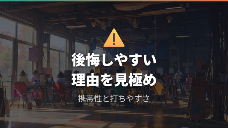 買って後悔しやすい理由は携帯性と打ちにくさにある