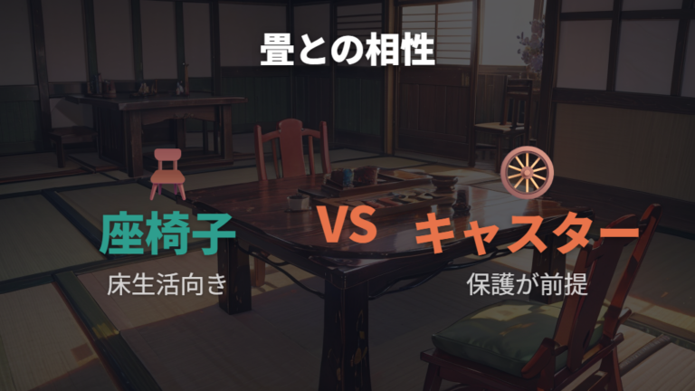 座椅子タイプは畳と相性がよいかを比較する