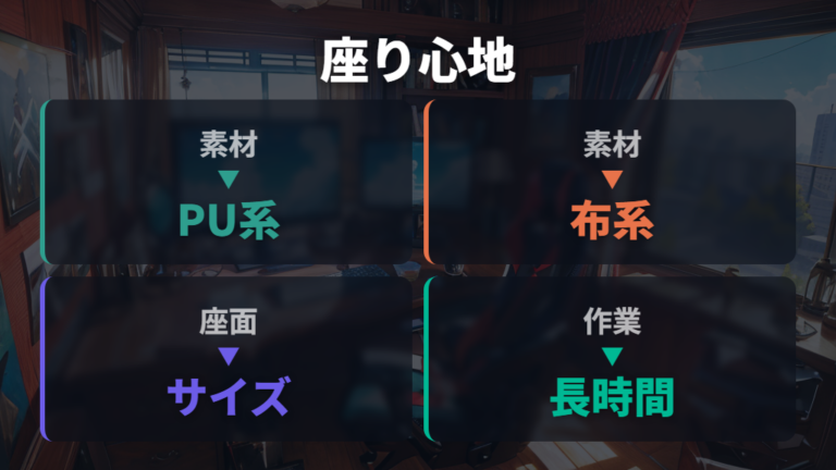 座り心地の口コミ傾向は素材と座面サイズで分かれる
