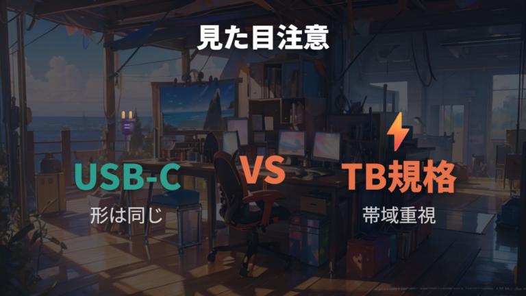 USB-CとThunderboltの注意点は見た目だけで判断しないこと