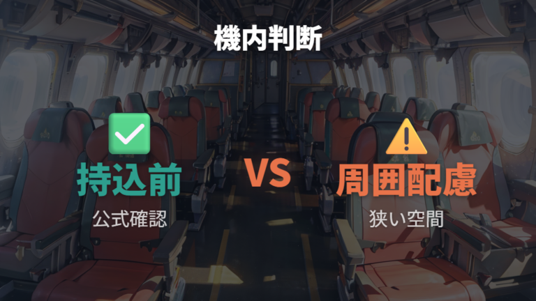 飛行機で使えるかを確認してから持ち込む