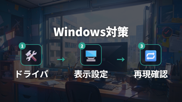 WindowsではOSごとの表示モード差とドライバーを確認する