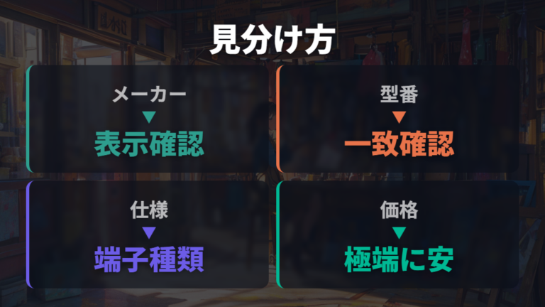 粗悪品を避ける見分け方はメーカーと型式の表示から始める