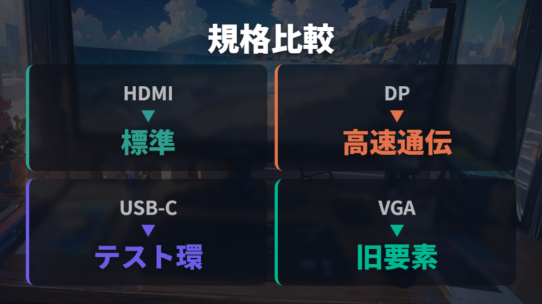 接続ケーブルの種類と違いを一覧でつかむ