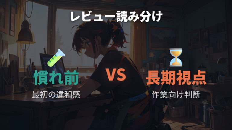 レビューで見る使い勝手は慣れと作業内容を分けて読む