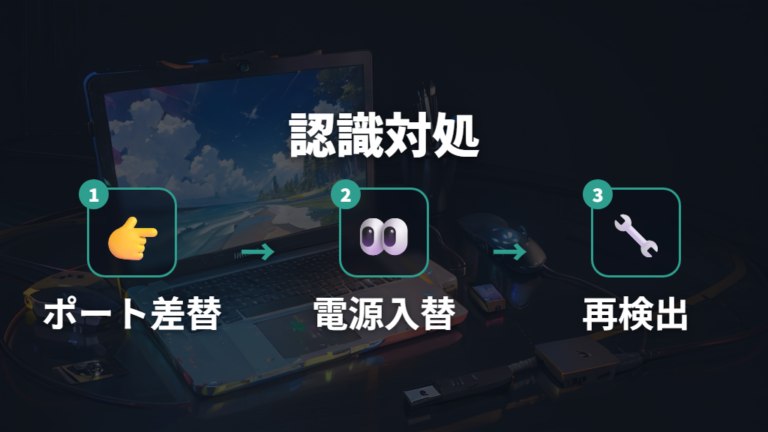認識しない時の対処法はポートと電源から確認する