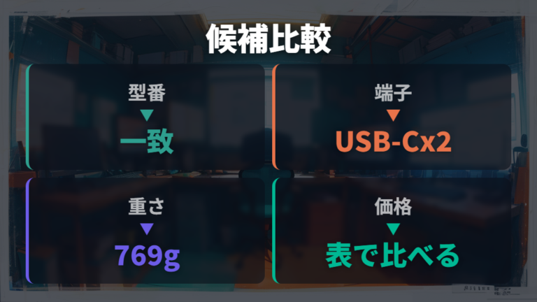 価格と型番で候補を絞るときの比較軸