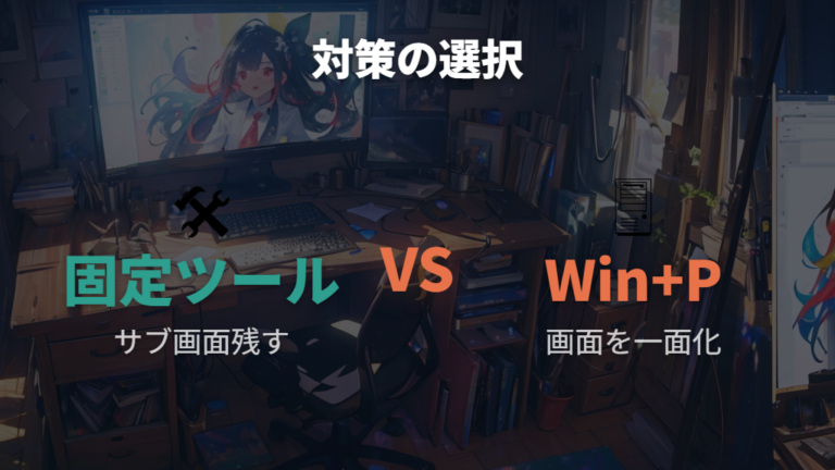 カーソル固定ツールと一時回避策を比べる