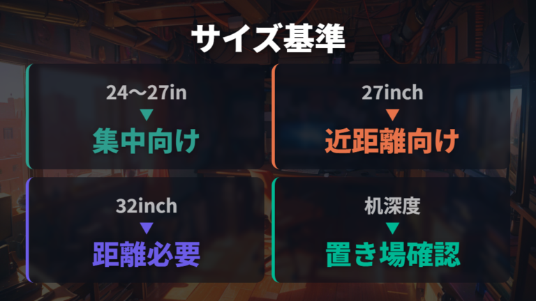モニター候補をサイズで絞る