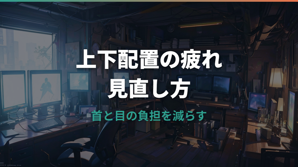 デュアルモニター上下配置で疲れる原因と高さ・アームの見直し方