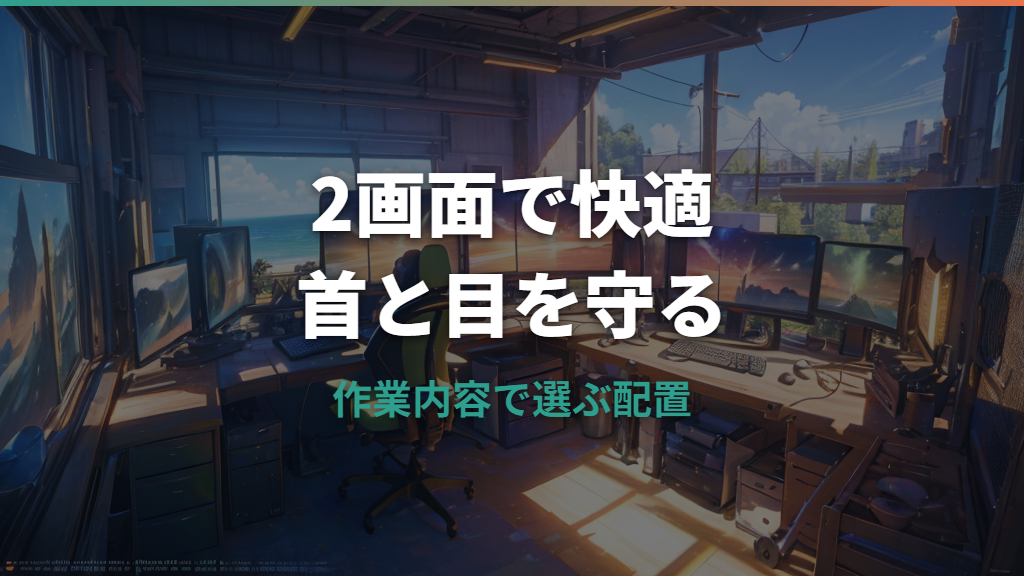 デュアルモニター配置の決め方｜目と首に負担が少ない置き方と失敗例