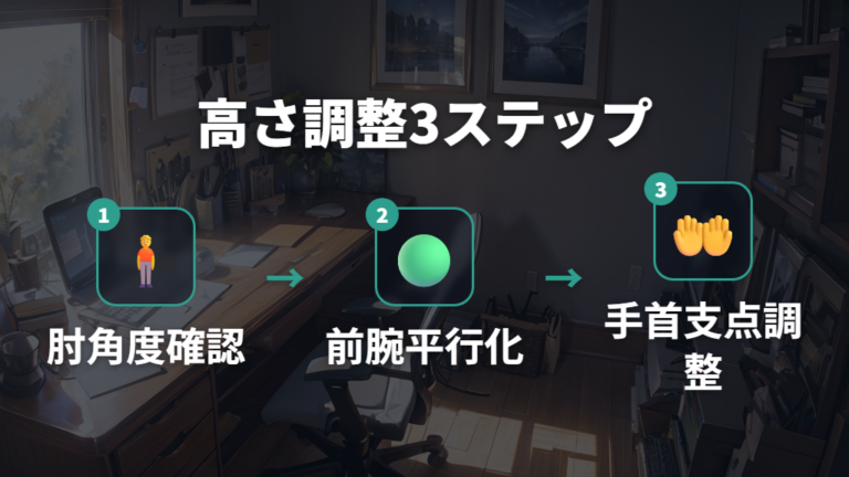 手首が楽な高さの目安は前腕とキーボード面で見る