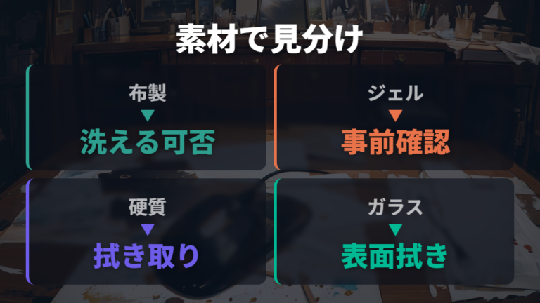 洗える素材をラインナップで確認して水洗い可否を分ける