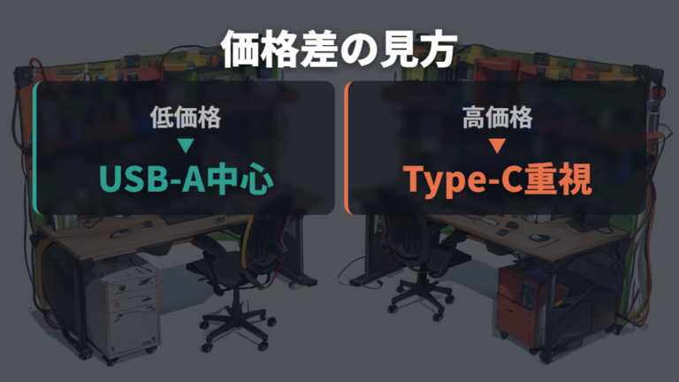 価格帯ごとの違いはUSB3.0やType-Cの有無で見る