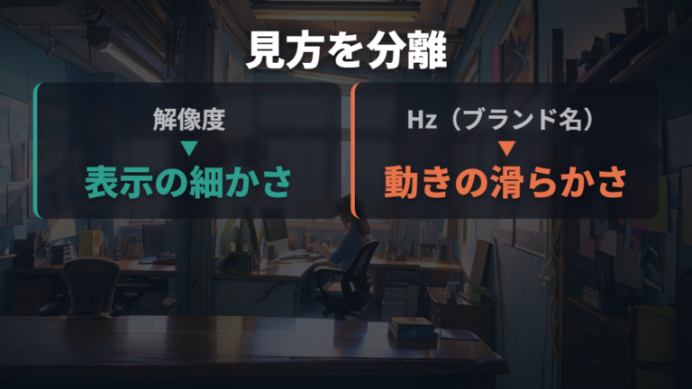解像度とリフレッシュレートの違いを混同しない