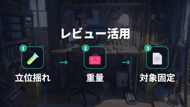 レビューで分かる使用感は揺れと組み立てを確認