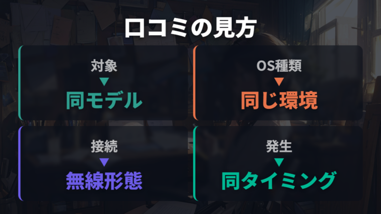 接続安定性の口コミは対象モデルをそろえて読む