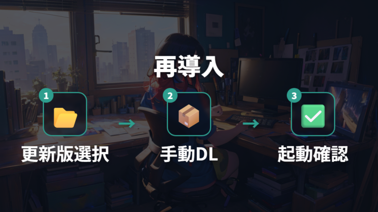 再インストールで直す手順は更新版インストーラーを優先する