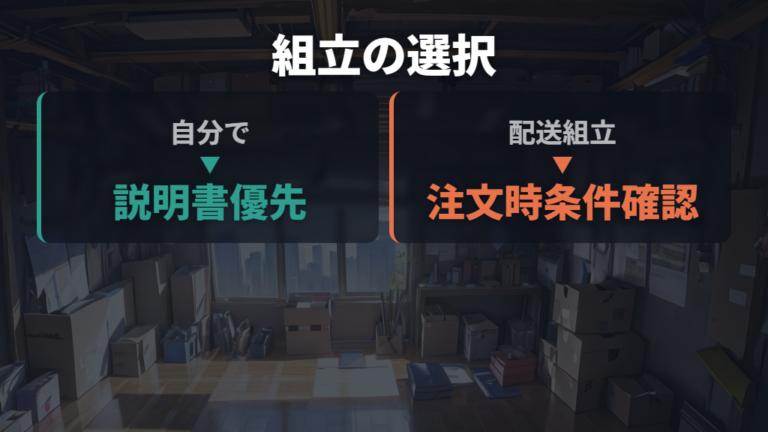 組立サービスを使える条件は商品ページと注文時に確認する