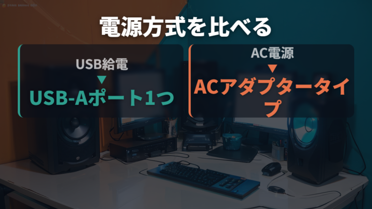 サイズと電源方式を比べるならUSB給電とAC電源を先に見る
