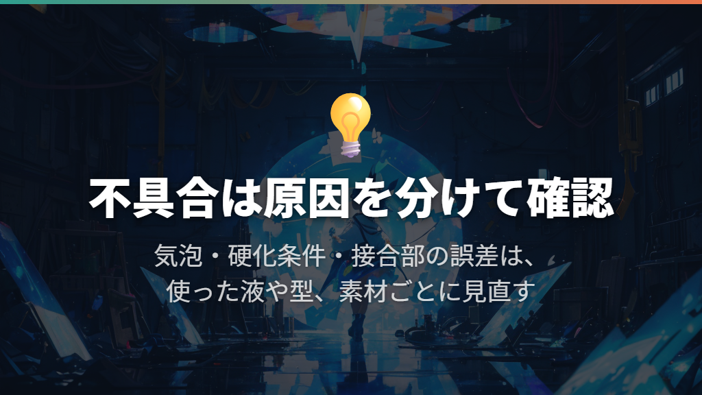 気泡・硬化不良・はまらない問題を分けて考える