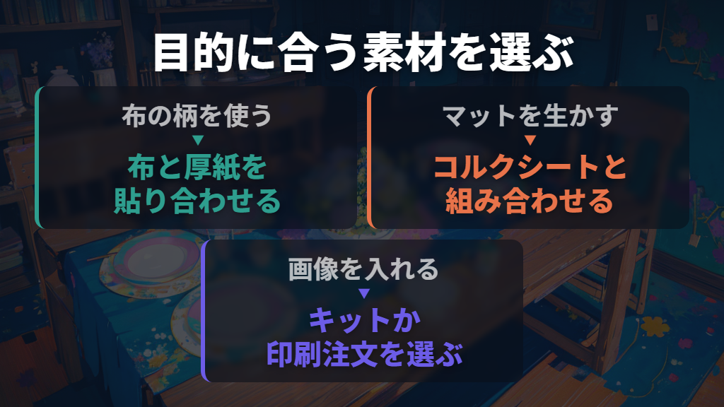 布・100均素材・印刷キットは目的で選ぶ