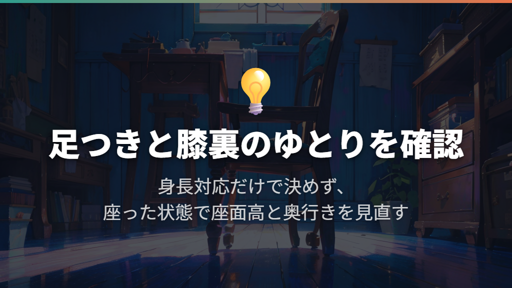 座面の高さと奥行きは、身長だけで決めない