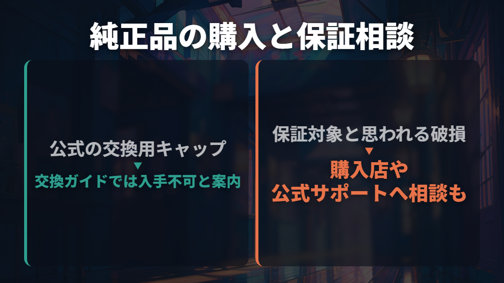 純正品の購入と公式サポートへの相談は分けて考える