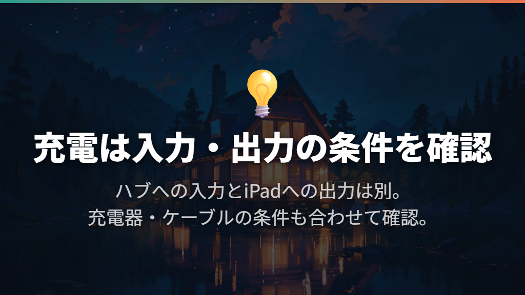充電しながら使うならPD入力と給電条件を読む