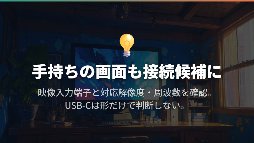 普通のモニターや手持ちの画面は使える?