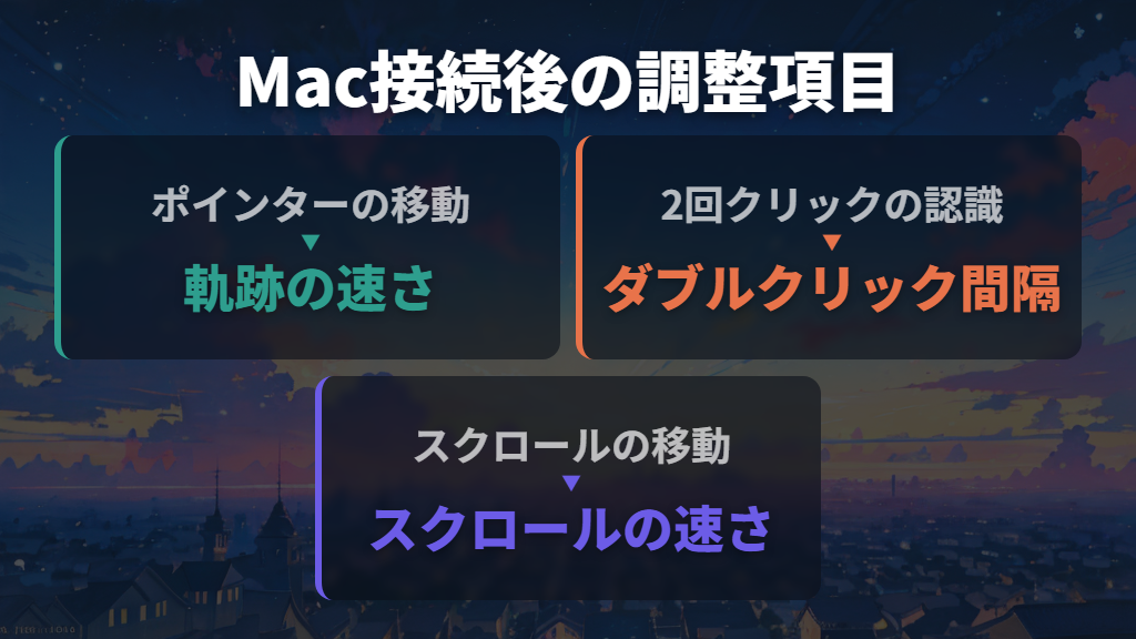 Macでポインター・ダブルクリック・スクロールを調整する